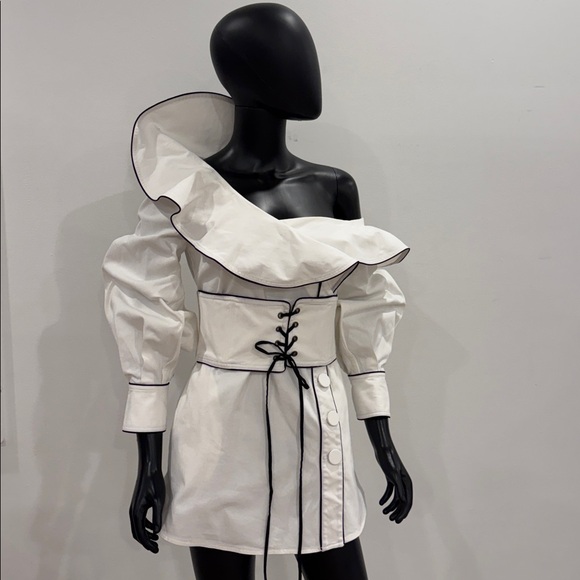 Self-Portrait Dresses & Skirts - Self Portrit Elegant White Women's Dress with Black Trim size 6 US